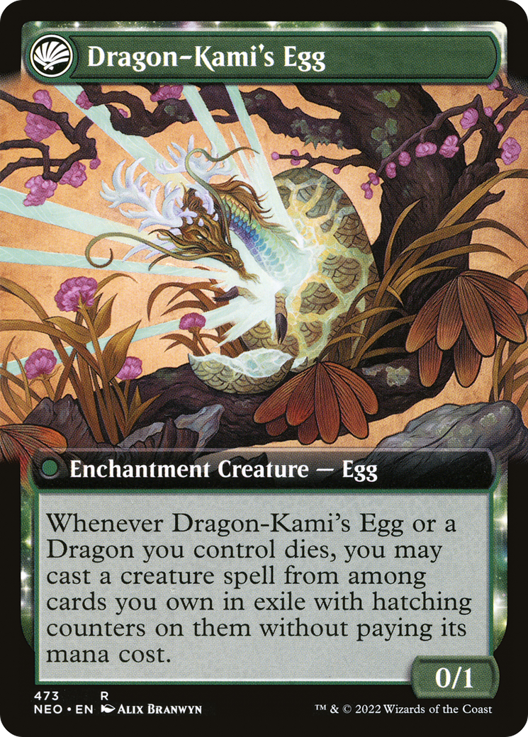 The Dragon-Kami Reborn (Extended Art) (NEO-473)  - Kamigawa: Neon Dynasty: (Extended Art, fandfc, enchantment)