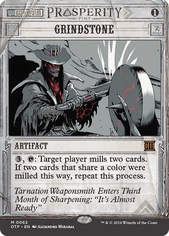 Grindstone (OTP-062)  Foil - Breaking News: (Showcase) (Borderless)
