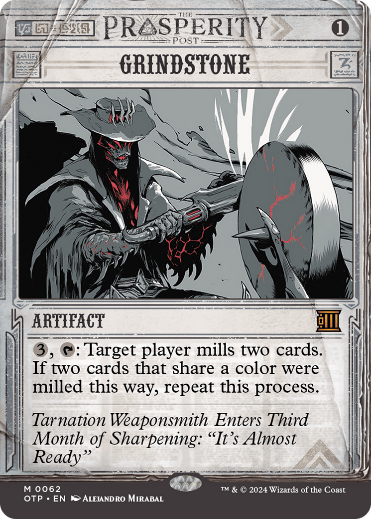 Grindstone (OTP-062)  Foil - Breaking News: (Showcase) (Borderless)