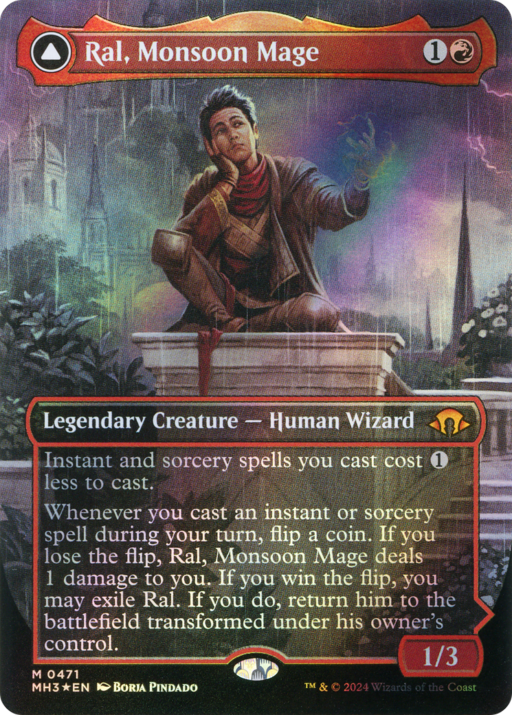 Ral, Monsoon Mage (Borderless) (Textured Foil) (MH3-471)  Foil - Modern Horizons 3