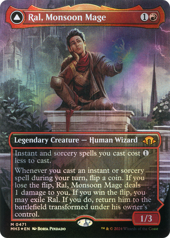 Ral, Monsoon Mage (Borderless) (Textured Foil) (MH3-471)  Foil - Modern Horizons 3