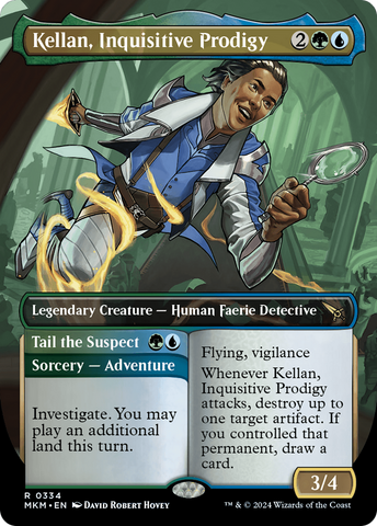 Kellan, Inquisitive Prodigy (Borderless) (MKM-334)  Foil - Murders at Karlov Manor