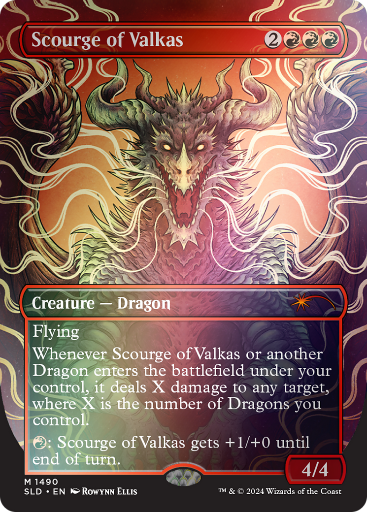 Scourge of Valkas (Rainbow Foil) (SLD-1490★) - Secret Lair Drop (Borderless) Foil