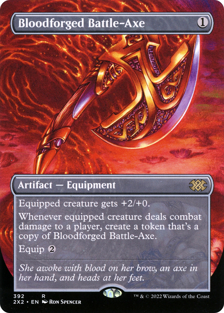 Bloodforged Battle-Axe (Borderless) (2X2-392)  - Double Masters 2022