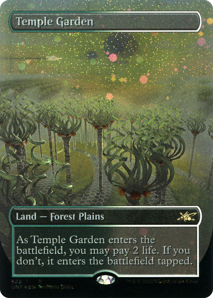 Temple Garden (Borderless) (Galaxy Foil) (UNF-532)  Foil - Unfinity