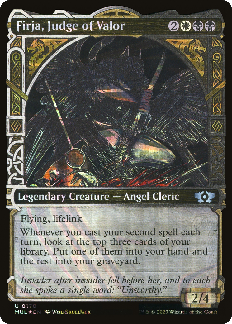 Firja, Judge of Valor (Halo Foil) (MUL-170)  Foil - Multiverse Legends: (Showcase)