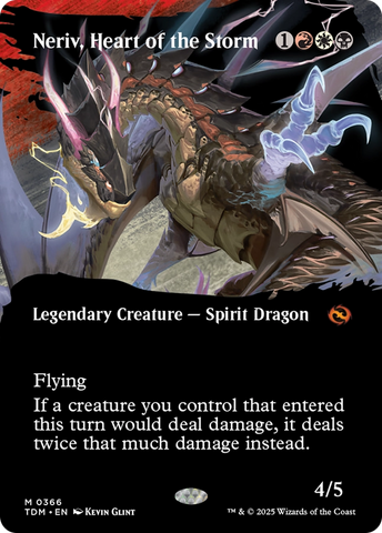 Neriv, Heart of the Storm (Borderless) (TDM-366)  Foil - Tarkir: Dragonstorm: (Showcase)