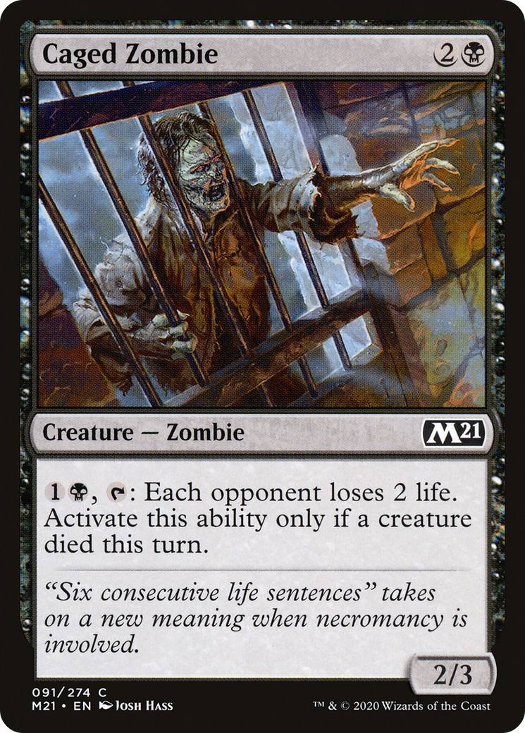 Caged Zombie (M21-091)  - Core Set 2021