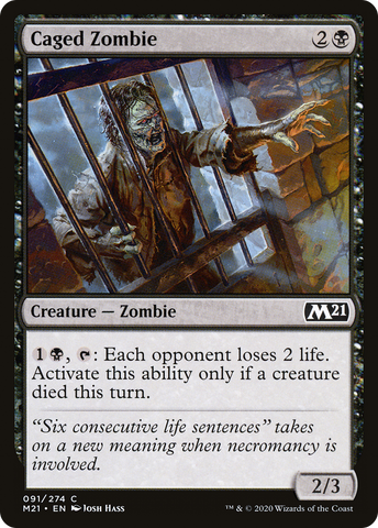 Caged Zombie (M21-091)  Foil - Core Set 2021