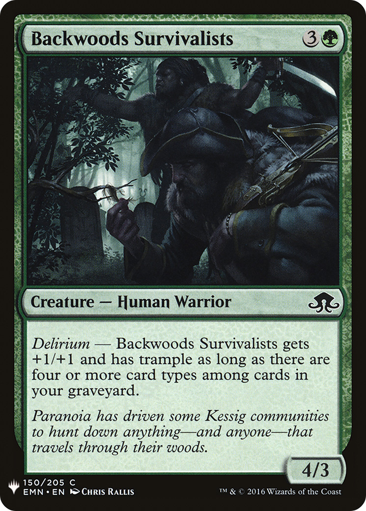 Backwoods Survivalists (LIST-150)  - The List