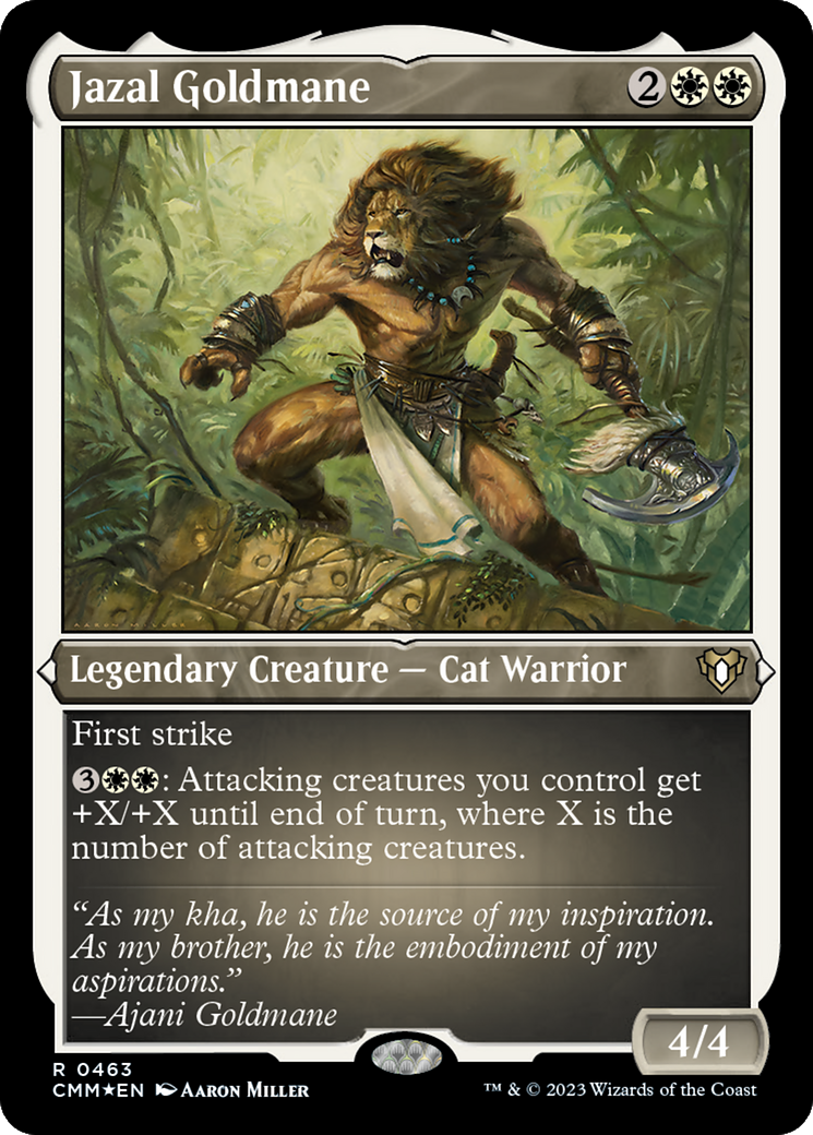 Jazal Goldmane (CMM-463)  Etched Foil - Commander Masters