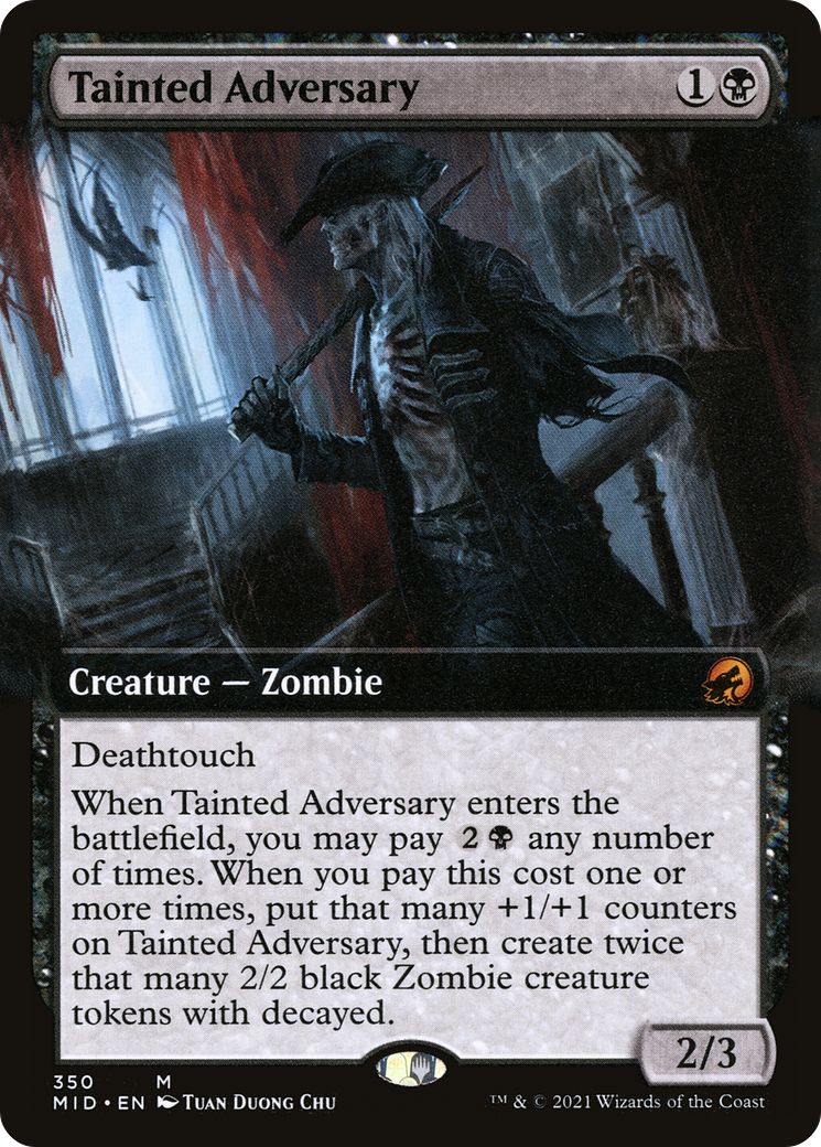 Tainted Adversary (Extended Art) (MID-350) - Innistrad: Midnight Hunt: (Extended Art) Foil