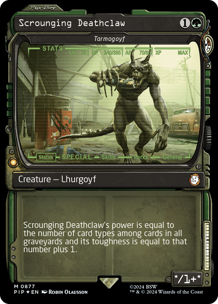 Scrounging Deathclaw - Tarmogoyf (Showcase) (Surge Foil) (PIP-877)  Foil - Fallout / Scrounging Deathclaw: (Showcase)
