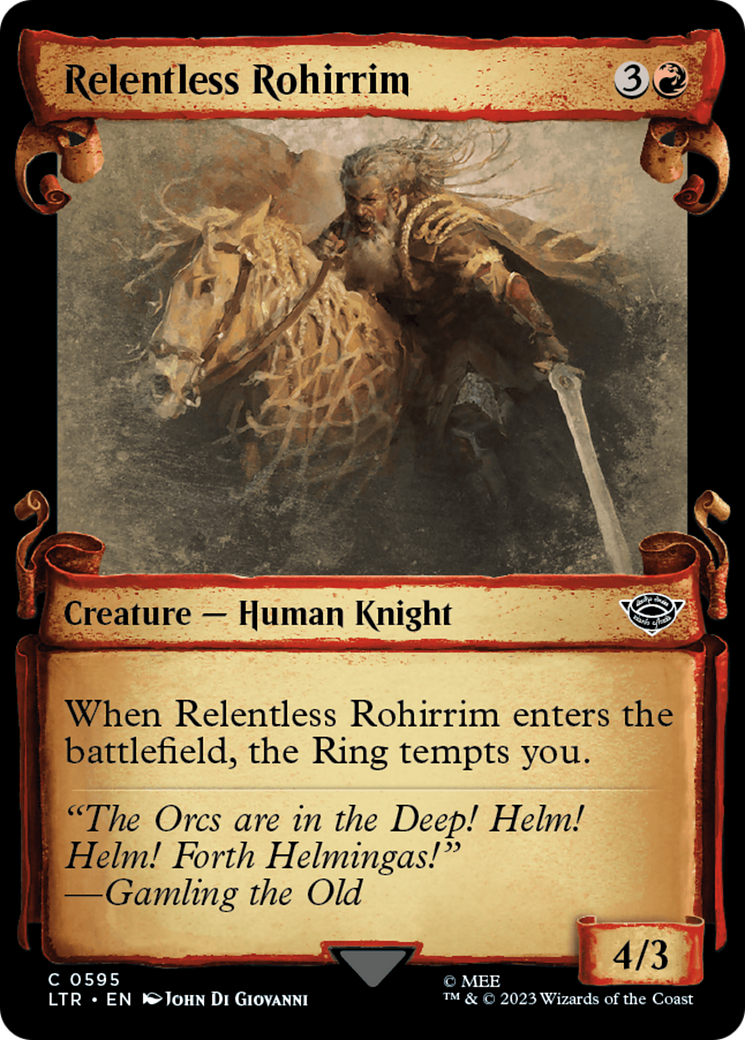 Relentless Rohirrim (Showcase Scrolls) (LTR-595) - The Lord of the Rings: Tales of Middle-earth: (Showcase) Foil