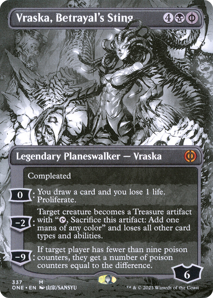 Vraska, Betrayal's Sting (Borderless) (ONE-337)  - Phyrexia: All Will Be One: (Showcase)