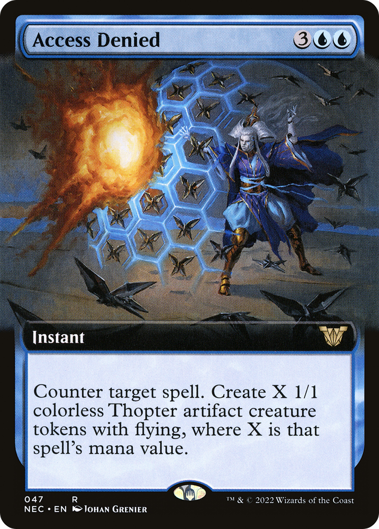 Access Denied (Extended Art) (NEC-047)  - Neon Dynasty Commander: (Extended Art)