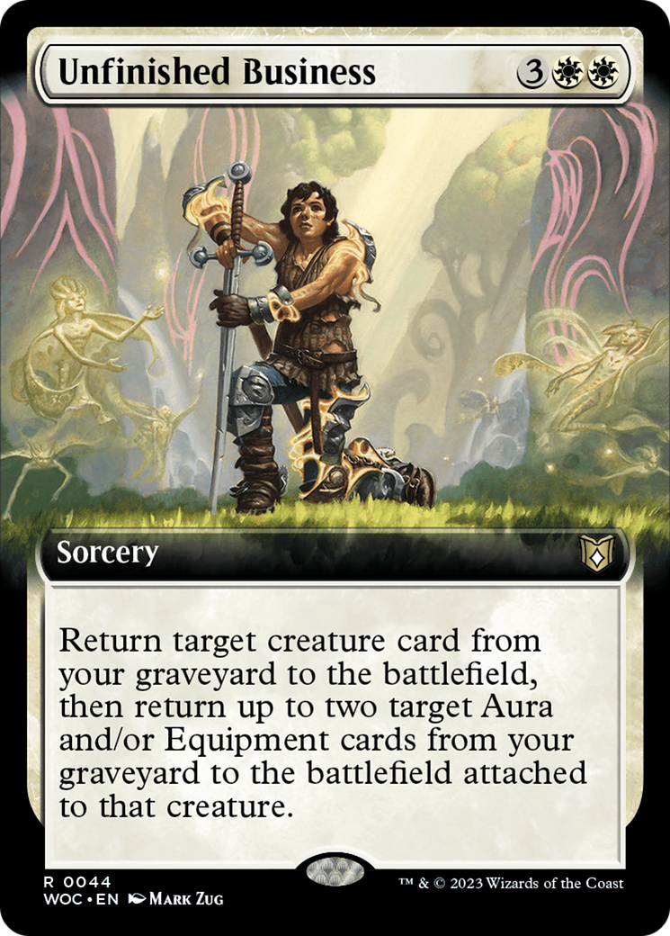 Unfinished Business (Extended Art) (WOC-044)  - Wilds of Eldraine Commander: (Extended Art)
