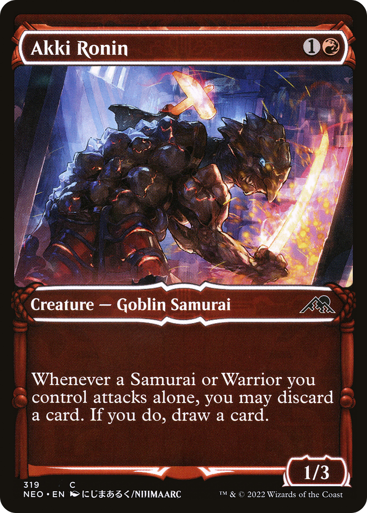 Akki Ronin (Showcase) (NEO-319)  Foil - Kamigawa: Neon Dynasty: (Showcase)