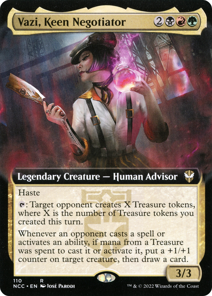 Vazi, Keen Negotiator (Extended Art) (NCC-110)  - New Capenna Commander: (Extended Art)