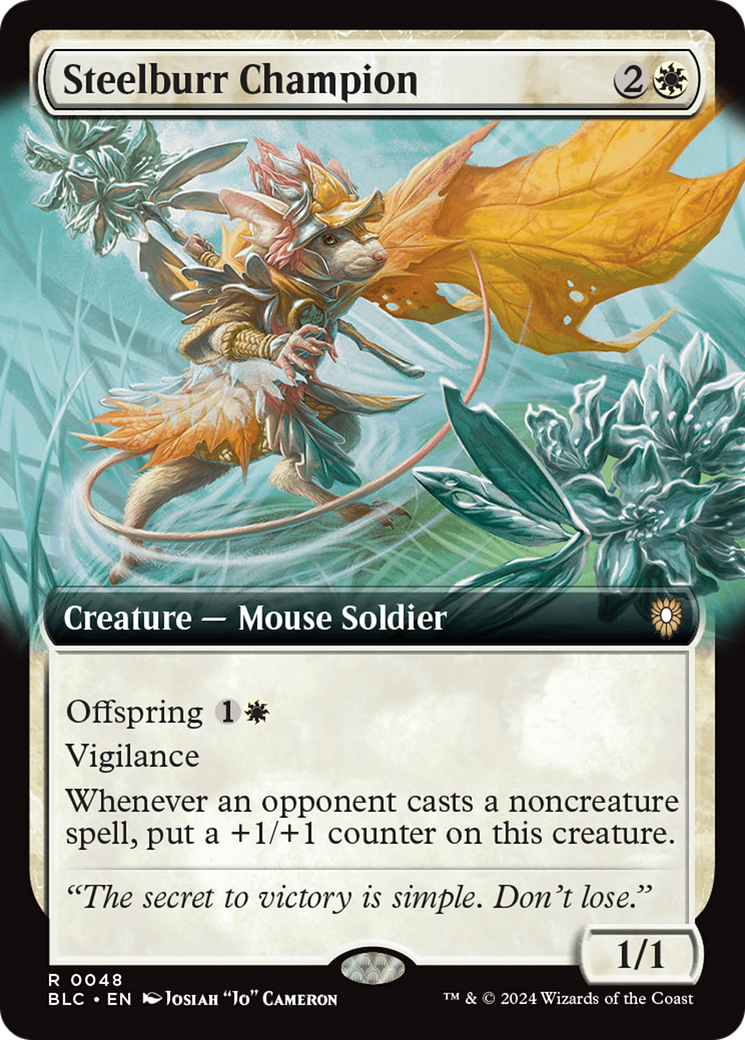 Steelburr Champion (Extended Art) (BLC-048)  - Bloomburrow Commander