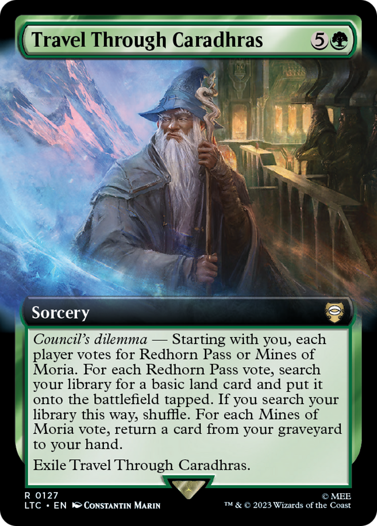 Travel Through Caradhras (Extended Art) (LTC-127)  Foil - Tales of Middle-earth Commander: (Extended Art)