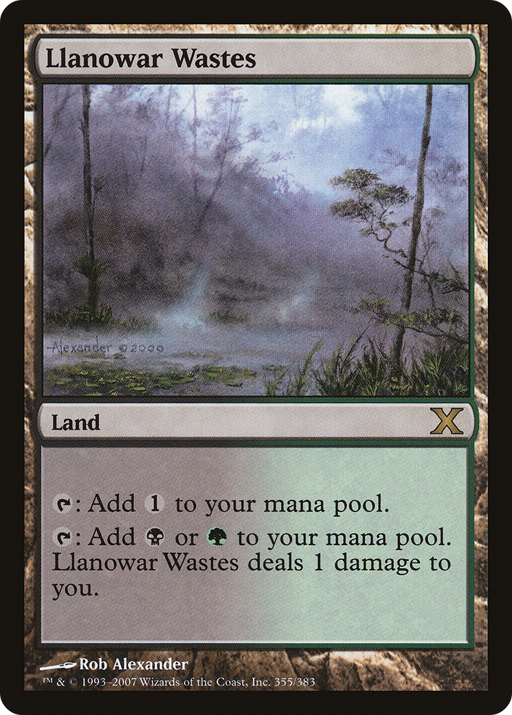 Llanowar Wastes (10E-355)  Foil - Tenth Edition