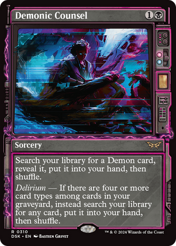 Demonic Counsel (Showcase) (DSK-310)  Foil - Duskmourn: House of Horror: (Showcase)