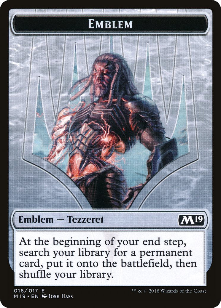 Emblem - Tezzeret, Artifice Master (M19-016) - Core Set 2019 Tokens