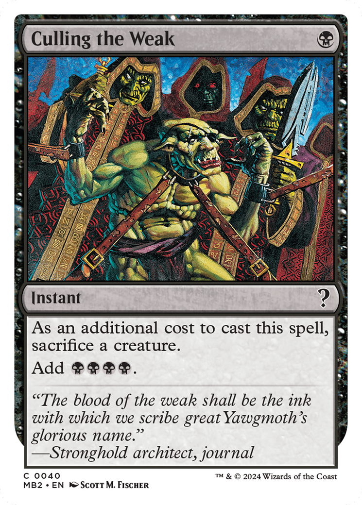 Culling the Weak (White Border) (MB2-040)  - Mystery Booster 2