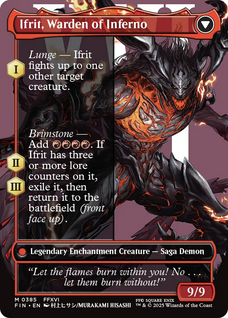 Clive, Ifrit's Dominant // Ifrit, Warden of Inferno (FIN-385) - FINAL FANTASY: (enchantment) (Borderless) Foil