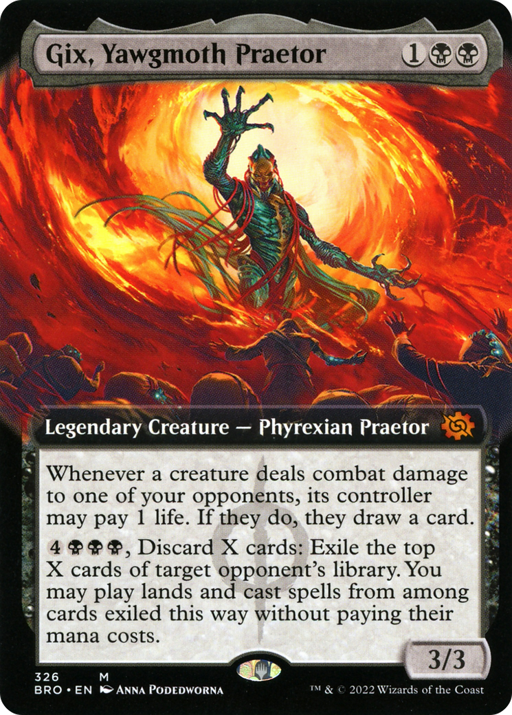 Gix, Yawgmoth Praetor (Extended Art) (BRO-326)  Foil - The Brothers' War: (Extended Art)