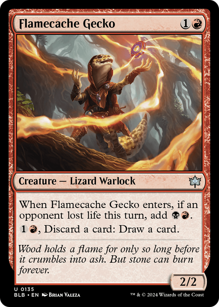 Flamecache Gecko (BLB-135)  Foil - Bloomburrow