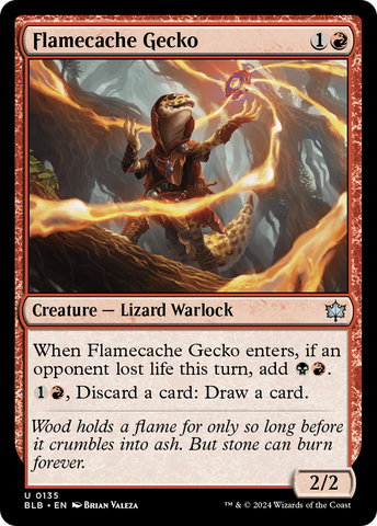 Flamecache Gecko (BLB-135)  Foil - Bloomburrow