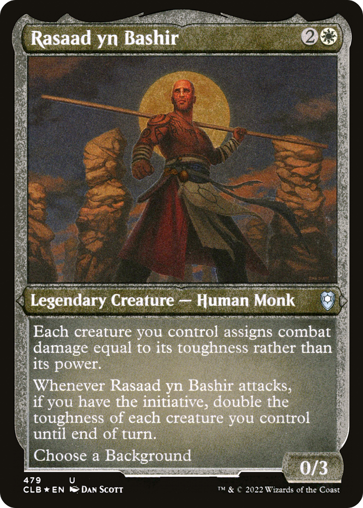 Rasaad yn Bashir (CLB-479)  Etched Foil - Commander Legends: Battle for Baldur's Gate