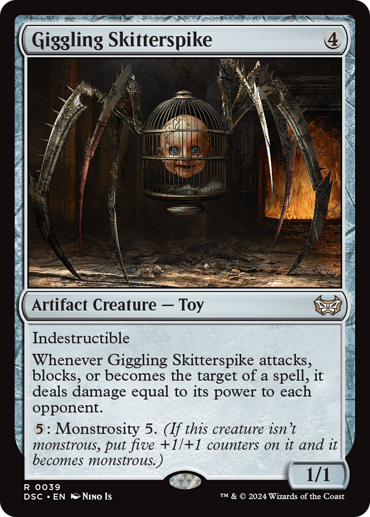 Giggling Skitterspike (DSC-039)  - Duskmourn: House of Horror Commander