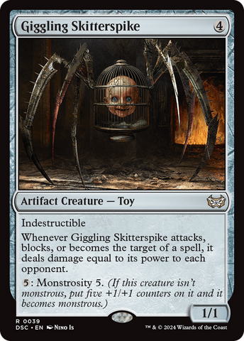 Giggling Skitterspike (DSC-039)  - Duskmourn: House of Horror Commander