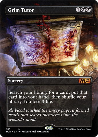 Grim Tutor (Alternate Art) (M21-315)  - Core Set 2021 (Borderless)