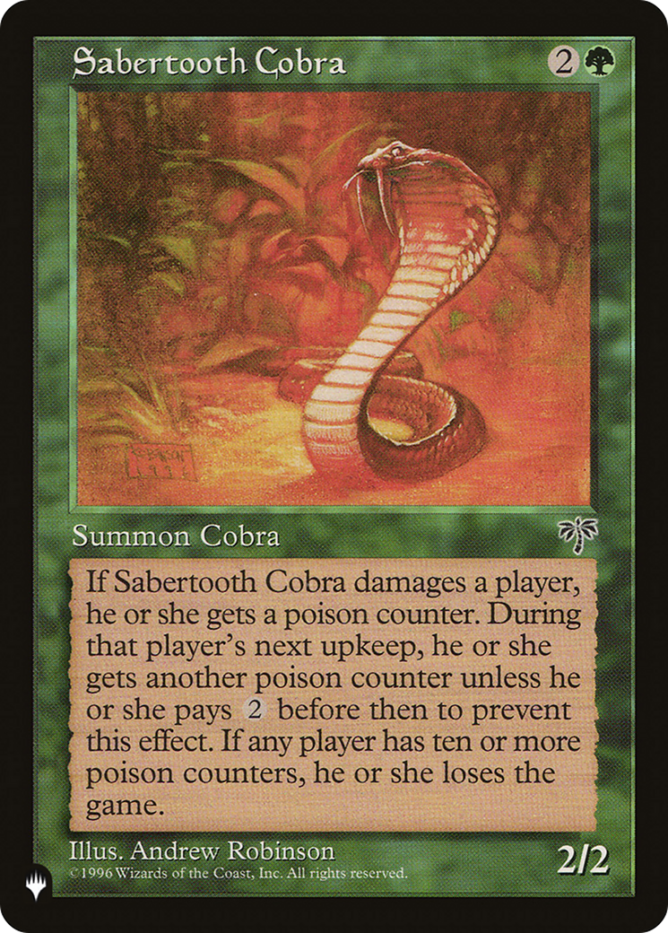 Sabertooth Cobra (LIST-MIR-238)  - The List