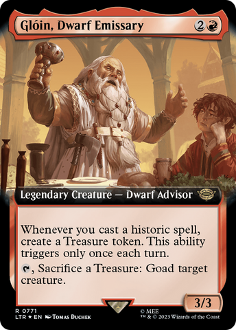 Gloin, Dwarf Emissary (Extended Art) (Surge Foil) (LTR-771) - The Lord of the Rings: Tales of Middle-earth: (Extended Art) Foil