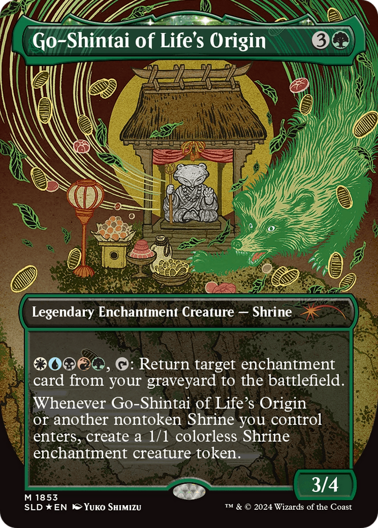 Go-Shintai of Life's Origin (Display Commander) - Thick Stock (SLD-1853)  Foil - Secret Lair Drop: (enchantment) (Borderless)
