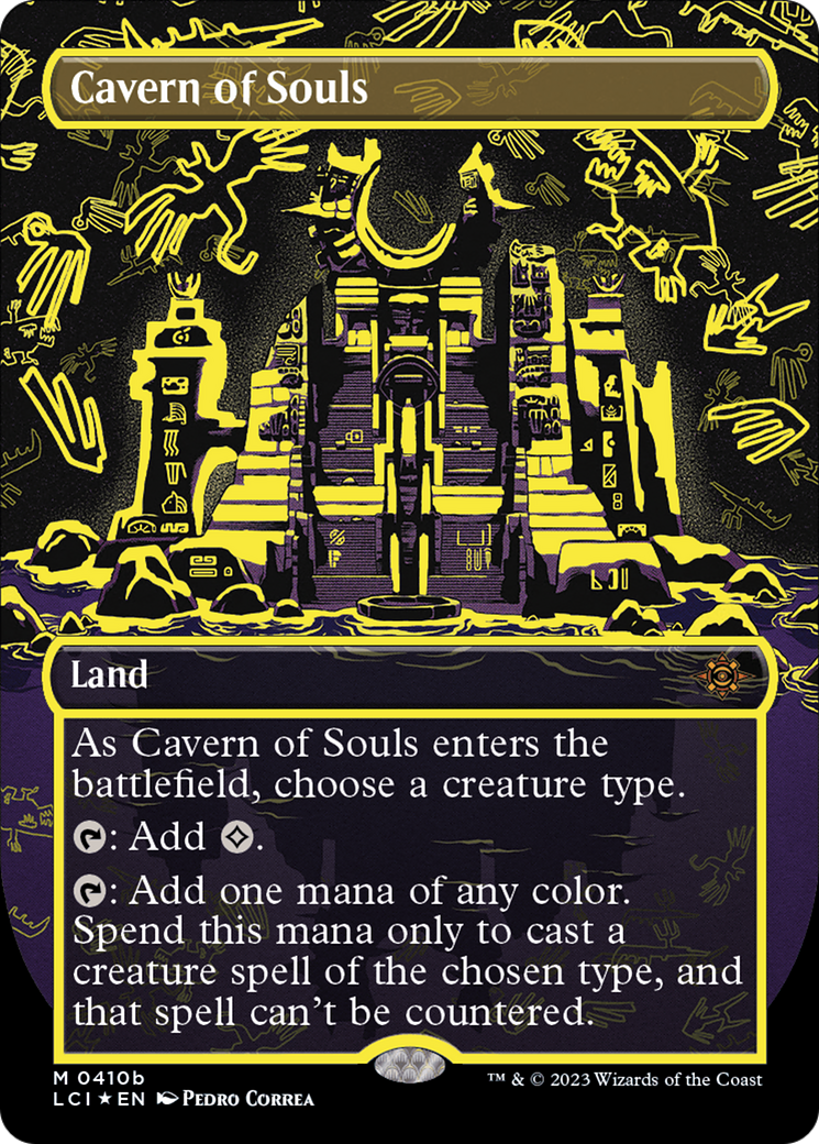 Cavern of Souls (Neon Yellow) (WPN-410B)  Foil - The Lost Caverns of Ixalan (Borderless)