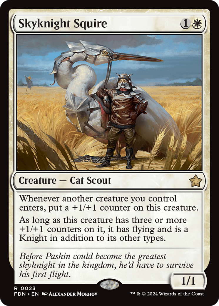 Skyknight Squire (FDN-023)  Foil - Foundations