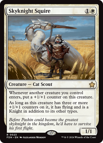 Skyknight Squire (FDN-023)  Foil - Foundations