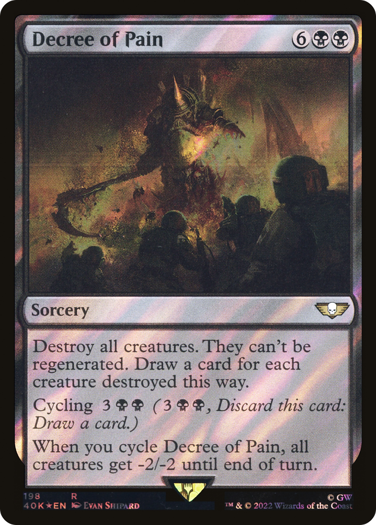Decree of Pain (Surge Foil) (40K-198)  Foil - Warhammer 40,000 Commander