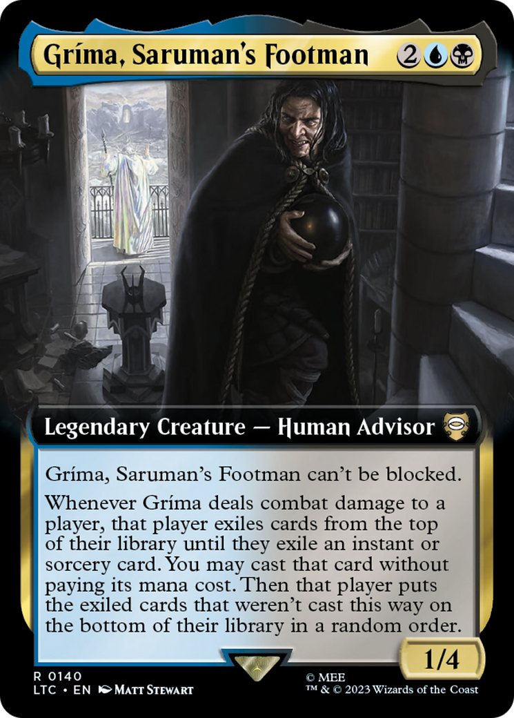 Grima, Saruman's Footman (Extended Art) (LTC-140)  Foil - Tales of Middle-earth Commander: (Extended Art)