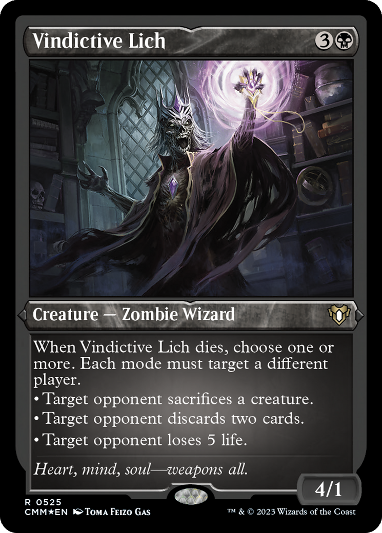 Vindictive Lich (CMM-525)  Etched Foil - Commander Masters