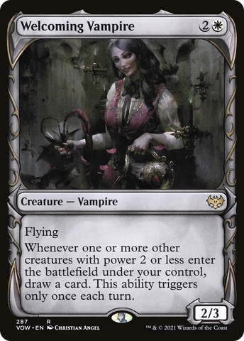 Welcoming Vampire (Showcase) (VOW-287)  Foil - Innistrad: Crimson Vow: (Showcase)