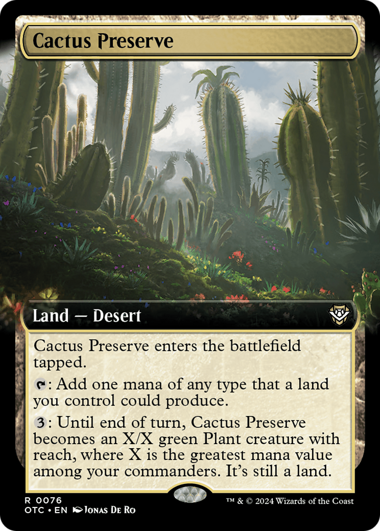 Cactus Preserve (Extended Art) (OTC-076)  - Outlaws of Thunder Junction Commander: (Extended Art)
