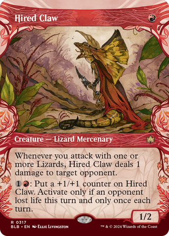 Hired Claw (Showcase) (BLB-317) - Bloomburrow: (Showcase) (Borderless) Foil