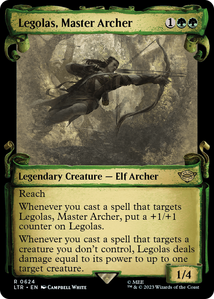 Legolas, Master Archer (Showcase Scrolls) (LTR-624)  Foil - The Lord of the Rings: Tales of Middle-earth: (Showcase)